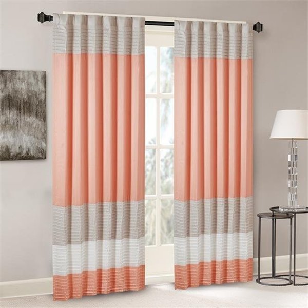 Madison Park Madison Park MP40-4372 84 in. Panel Amherst Polyoni Pintuck Window Curtain - Coral MP40-4372